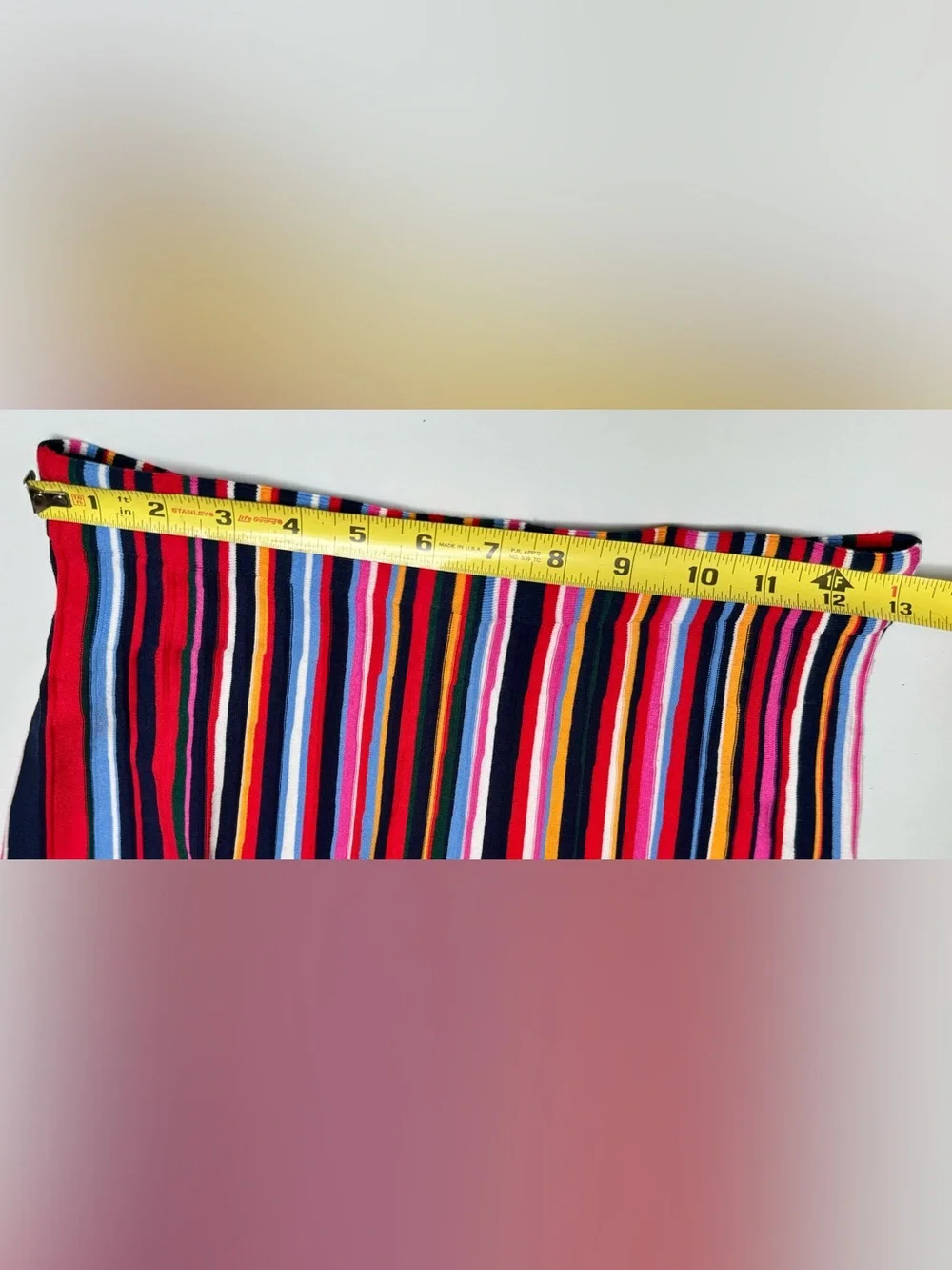 Tory burch Multi-Color RAINBOW 🌈Vertical Stripe pleated Midi Skirt rare!
